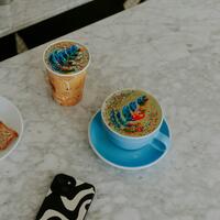 Alternative coffee cups and cell phone